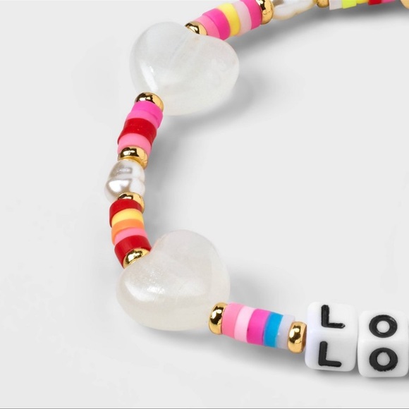 Little Words Project Love with Hearts Stretch Bracelet, size S/M - Picture 3 of 6